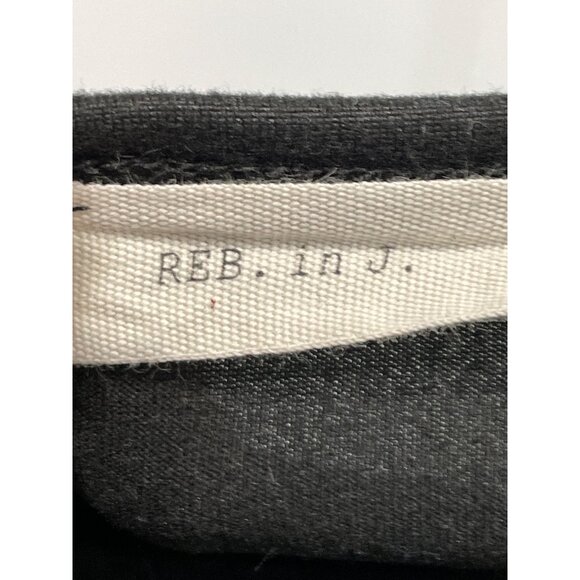 Reb In J Button Front Blouse Size Small Ruffled Sleeve Knot Front Black Feminine - Picture 3 of 7